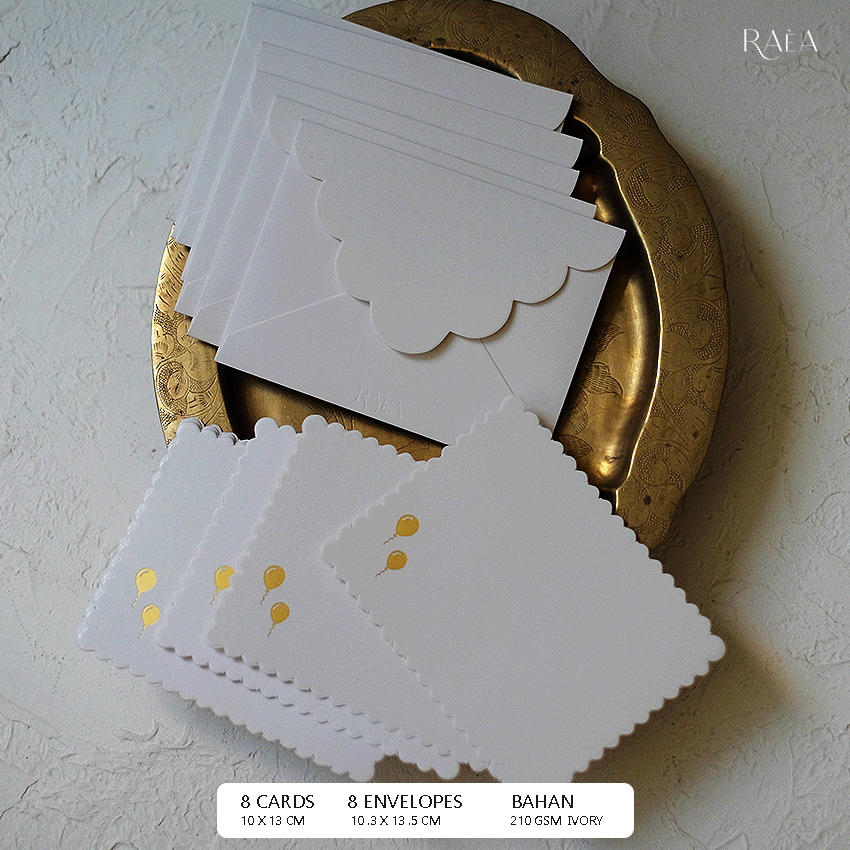 

Raea Card & Envelope Set – BALLOONS | 8 set Kartu & Amplop Ucapan