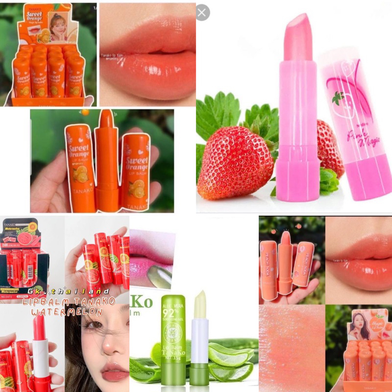 INSTANT GRATIS ONGKIR 6 VARIAN LENGKAP WARNA COD MEDAN TERMURAH BEST SELLER [ ECER ] TANAKO PEACH SODA &amp; SWEET ORANGE LIPBALM