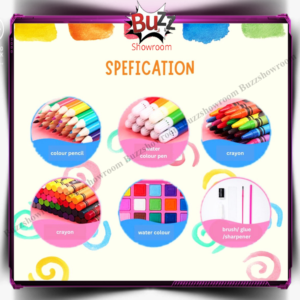 Crayon Colouring Set ( Isi 86 Items ) Full Set / Pensil Warna / Stationary Krayon