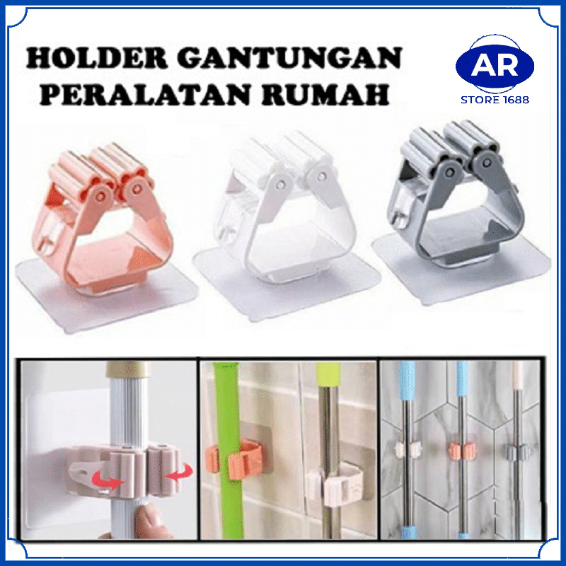 AR GANTUNGAN SAPU DAN PEL MOP SUCTION HANGER / GANTUNGAN TEMPEL SAPU DAN PEL / GANTUNGAN HOK