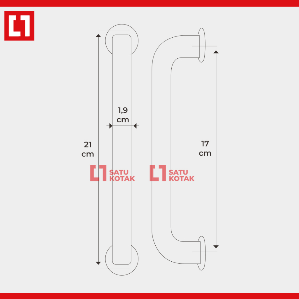 Pull Handle Stainless Tarikan Pintu Garasi Aluminium Kayu Weldom