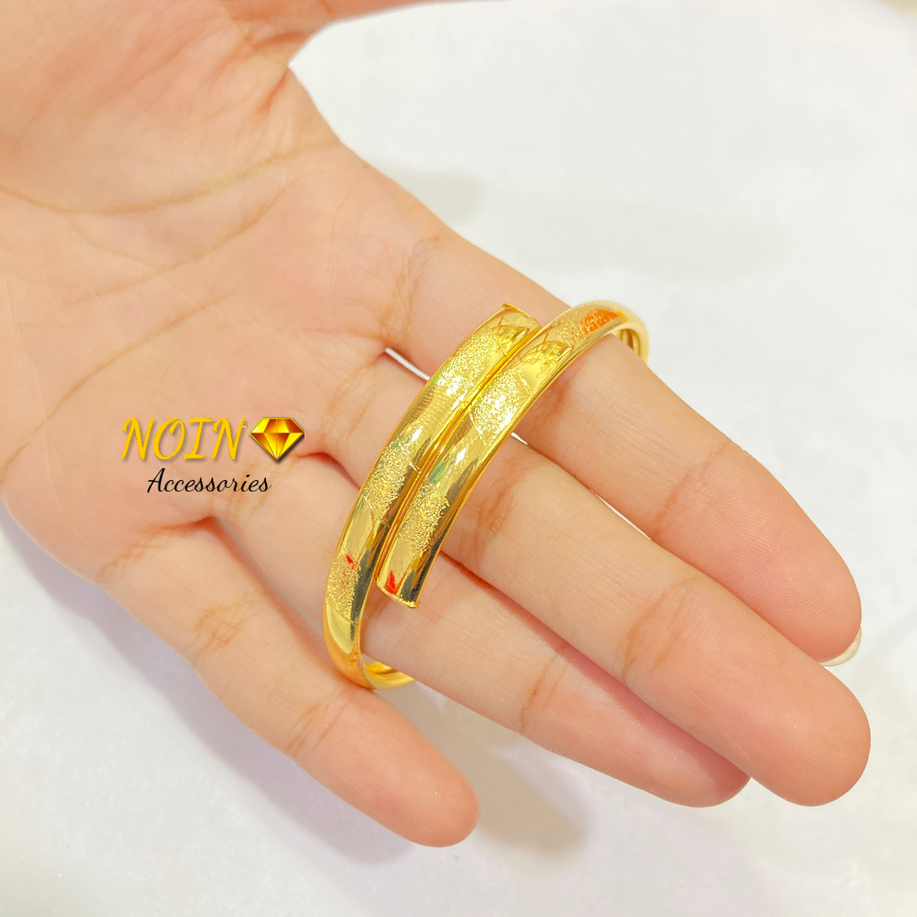 Gelang Bangle Super Simple Warna 24 Karat Wanita Lapis Emas