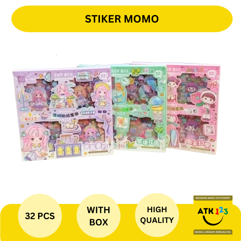 Stiker 2D Cute Stiker Momo Lucu box 1 box