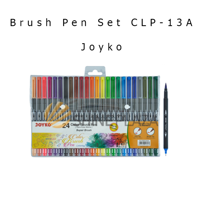 

Color Brush Pen Joyko 24 Colors CLP-13A Pena Spidol Kuas Warna Murah