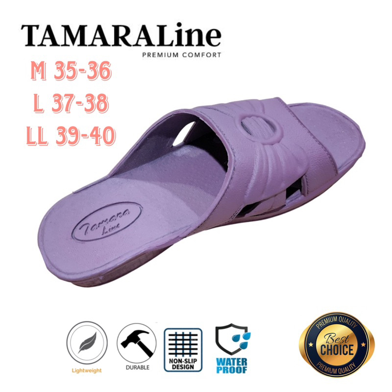 Sandal Selop Slide Slip on Karet Wanita Dewasa / Remaja - TAMARALINE 102 / Bahan Premium Lentur Empuk Ringan Kuat Anti Slip Anti Air / Model Sandal Casual Santai Rumah Hotel Outdoor Kamar Mandi Kondangan Murah Original