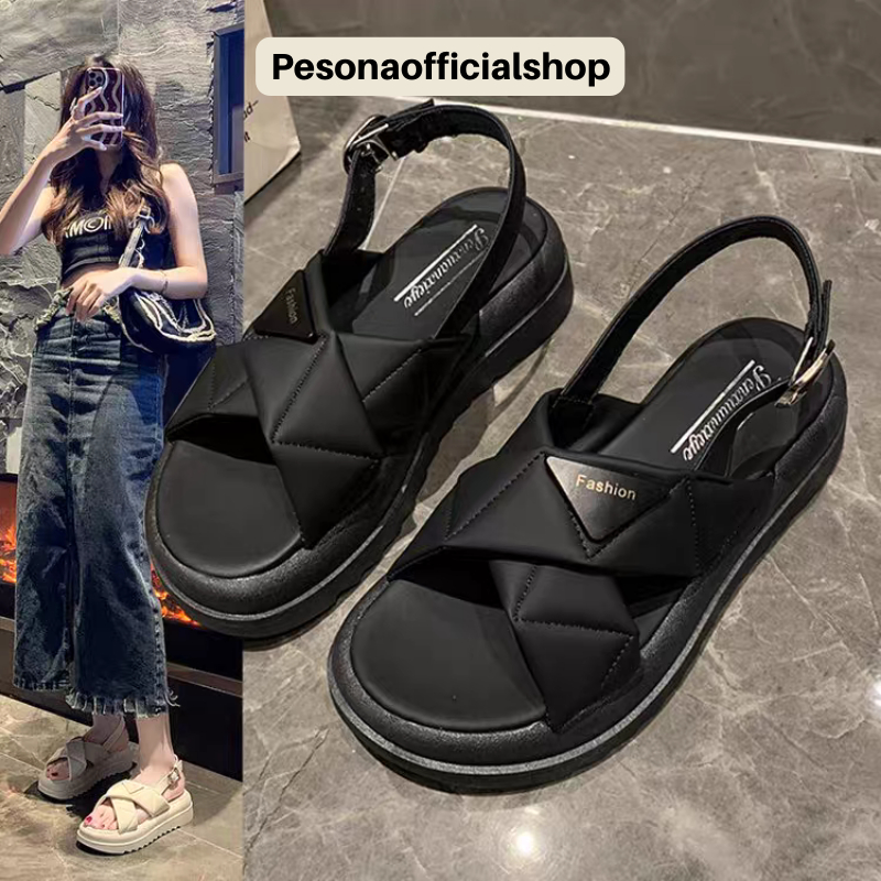 COD POS 785 Sandal Wedges Velcro Straps Platform Wanita Import Premium