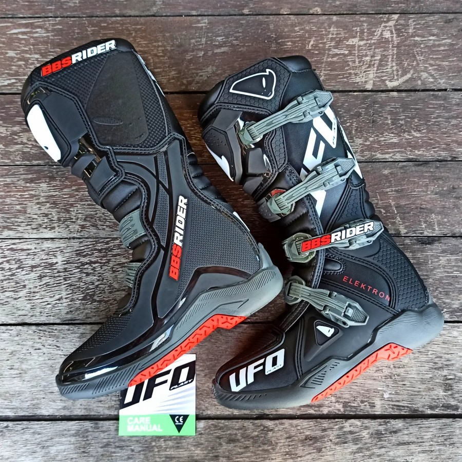 Sepatu Cross Trail MX Enduro UFO Elektron Black