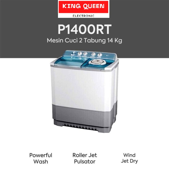 Mesin Cuci 14kg 2 Tabung LG P1400RT