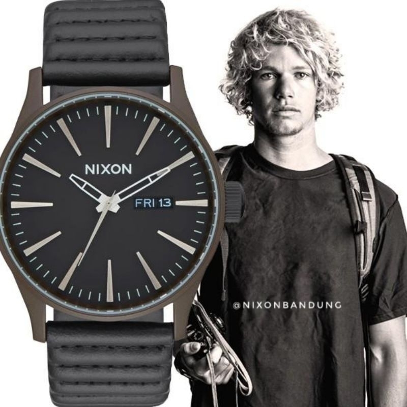 Nixon Sentry Leather Bronze Black Original