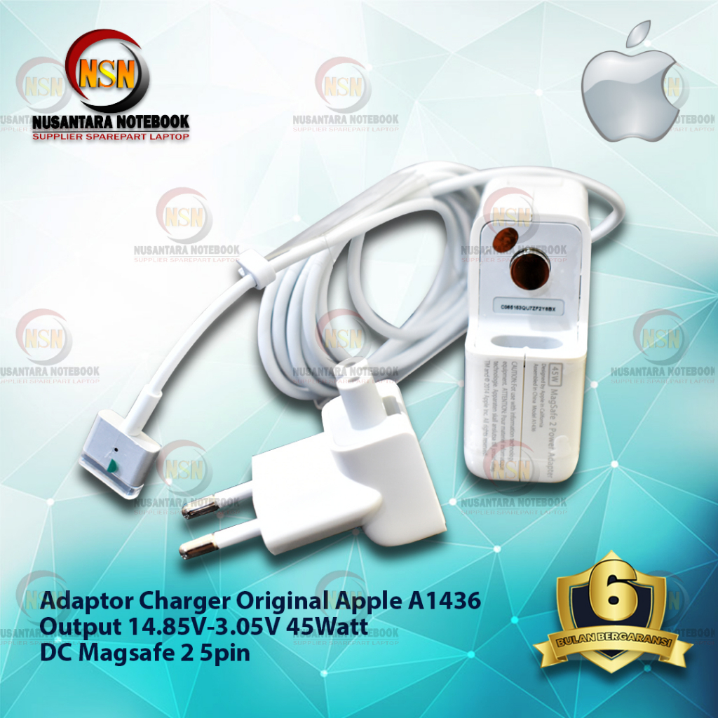 Adaptor Charger Apple A1436 White Box 14.85V 3.05V 45Watt 5pin