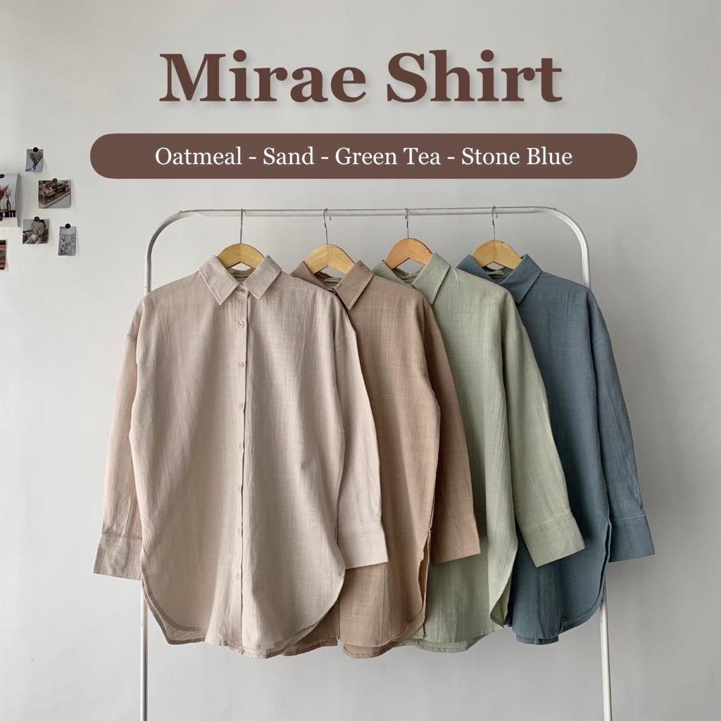 MIRAE Shirt | Kemeja Casual Kuliah Kemeja Kantor Basic Berbahan Linen [YEPPUOUTFIT]