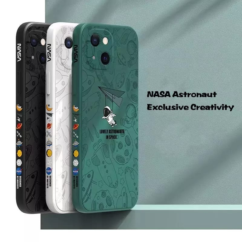 Case Cute Astronot Liquid Vivo Y12 Y12S Y15 Y17 Y20 Y20S Y21 Y21A Y21E Y21S Y21T Y30 Y30i Y33S Y33T Y50 Casing Hybrid Dove With pelindung kamera