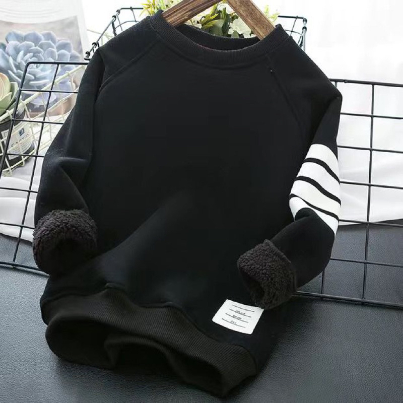 Sweater Pullover Hangat Anak dengan inner fleece