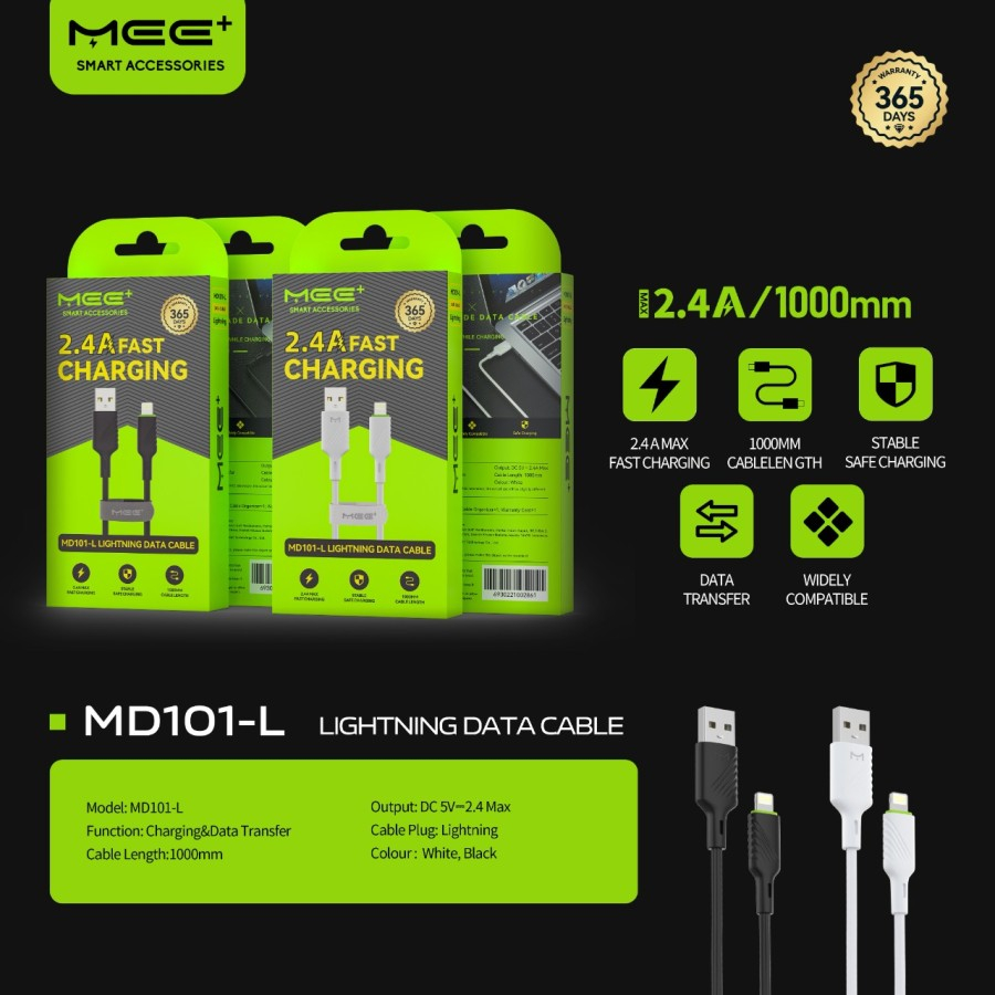 Kabel Data Lightning Fast Charging MEE+ MD101-L Kabel Lightning 100CM