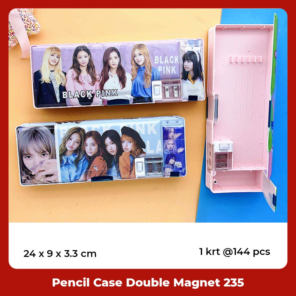 Tempat Pensil / Pencil Case Double Magnet / Kotak Pensil Karakter Blackpink Fancy Lucu 235