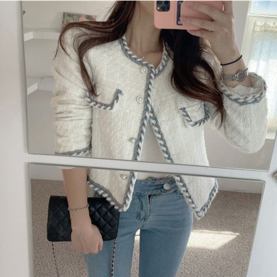 Jaket Wanita Terbaru Rok korean Style Jacket Lengan Panjang Jaket Crop Wanita Fashion