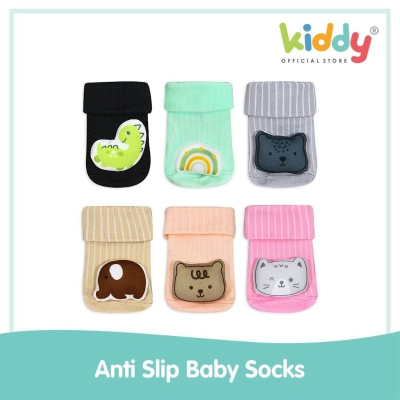 Kiddy anti slip baby sock isi 3 pasang KD4602 - kaos kaki bayi