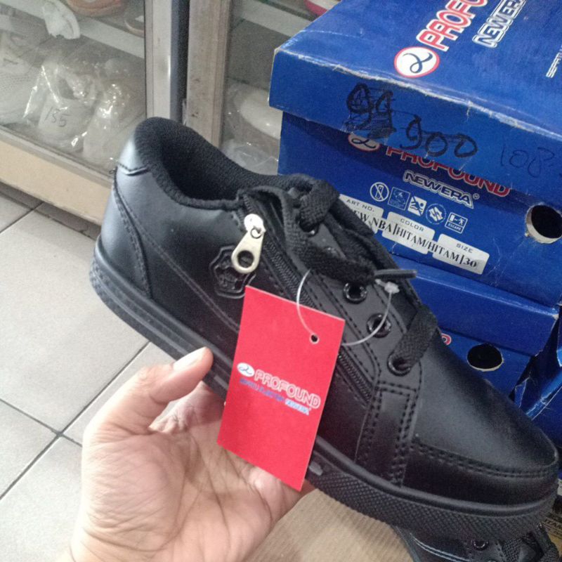 Sepatu sekolah new era sepatutali sepatu hitam anak