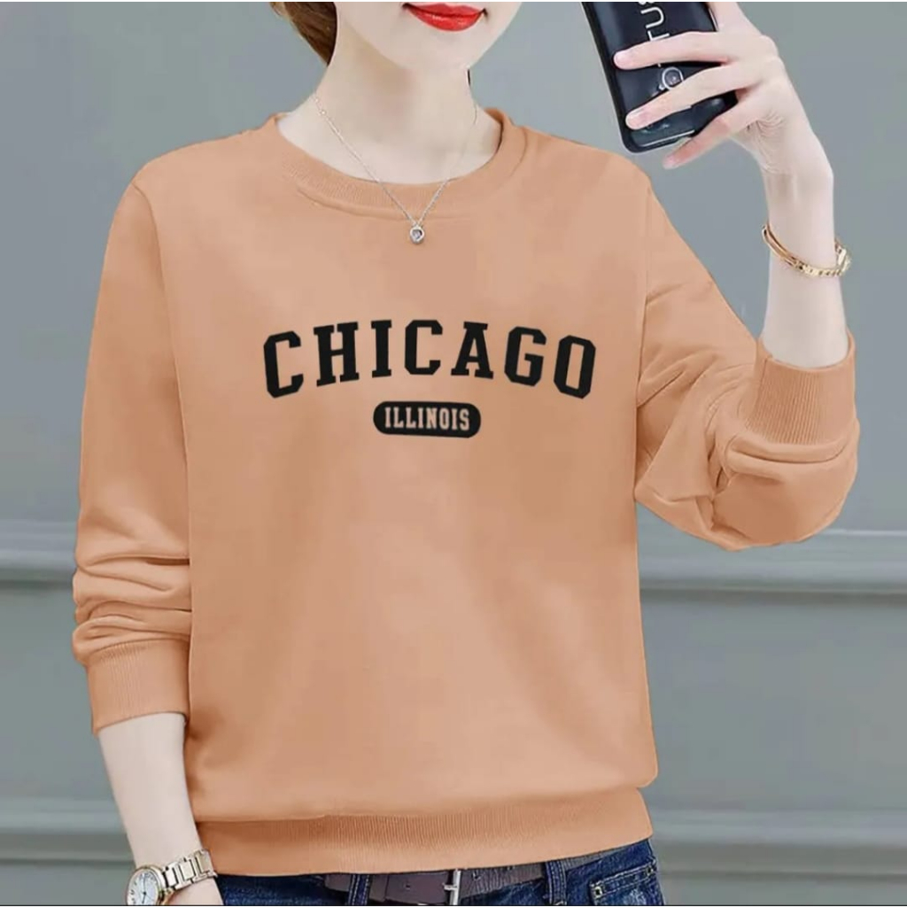 FASHION COOLS - BISA COD~BAJU TRENDY CHICAGO GIRL TERBARU-KAOS DISTRO WANITA KEREN LENGAN PANJANG KEKINIAN DAN TERLARIS