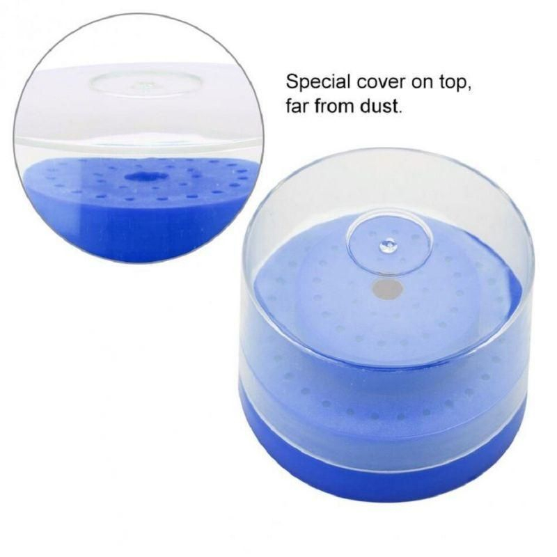 Dental Bur Holder 60 Lubang Kotak Bur Holder Tempat Penyimpanan Bur Dental Kotak Bulat Tempat Bur