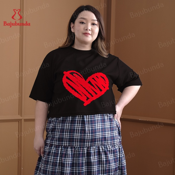 Kaos Crop Jumbo LD 120 30 140 150 30S Big Size Jumbo Wanita JENNIE