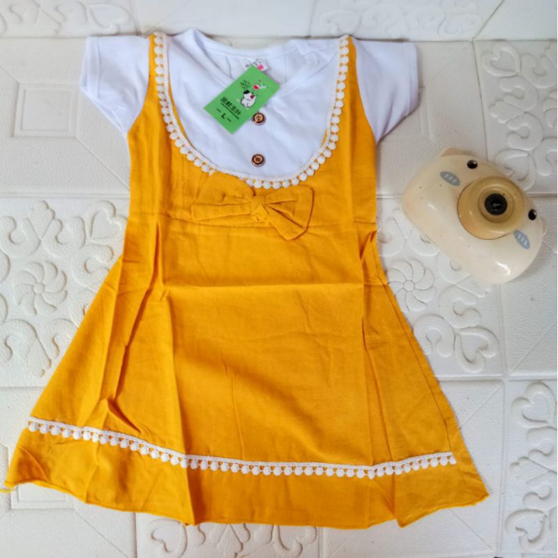 [0-4 th] DRESS ANAK IMPORT KATUN / DRESS ANAK IMUT MOTIF PITA RENDA BEBEK DRESS TUTU ANAK IMPORT PREMIUM /(0-4 Tahun) Dress Anak import overall duck bebek /Baju Bayi Perempuan 100% KATUN PREMIUM QUALITY IMPORT