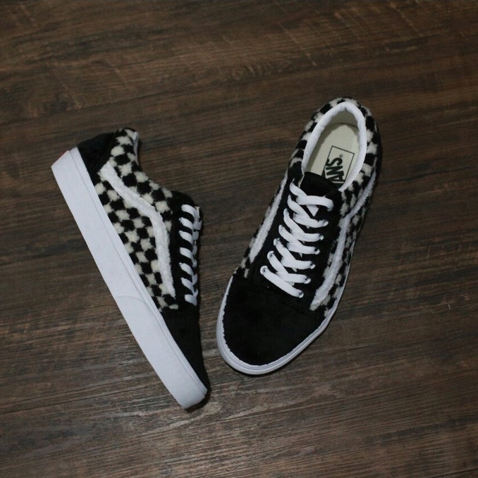Vans Original Oldskool Sherpa Checkerboard Black White