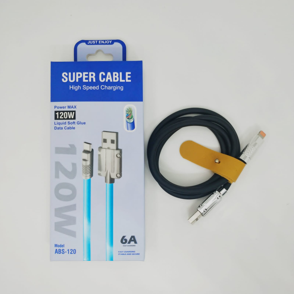 ROBOT POWER CABLE 120W 6A KABEL DATA IPH Super Fast Charge Type C Lightning Liquid Silicone Cable Quick Charge Micro USB Cable for Xiaomi Huawei VIVO Samsung Apple Pixel POCO PHONE BY SMOLL