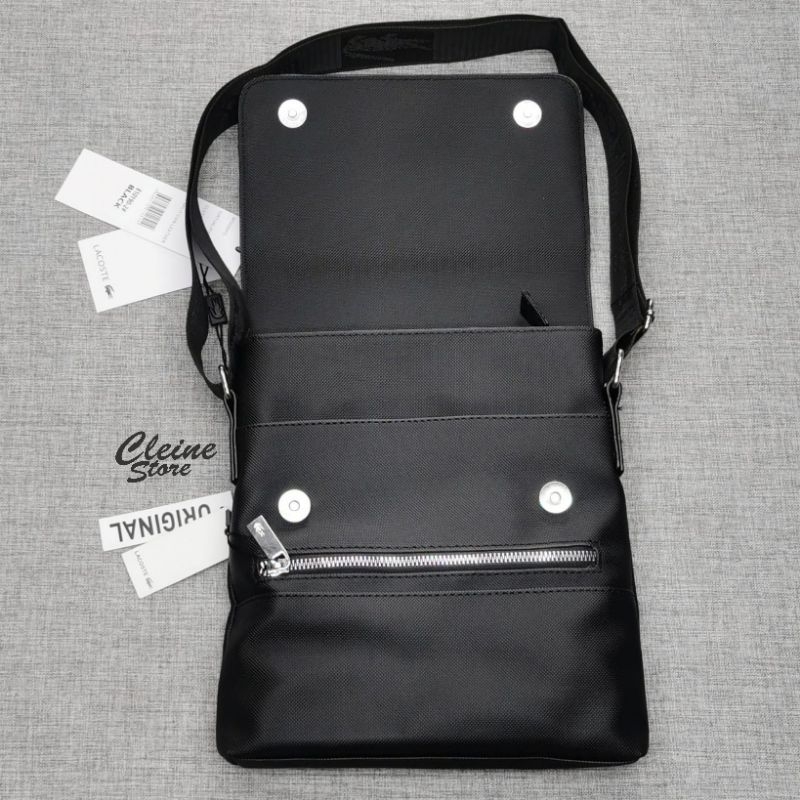 Sling Bag Pria dan Wanita LCST Leather Black