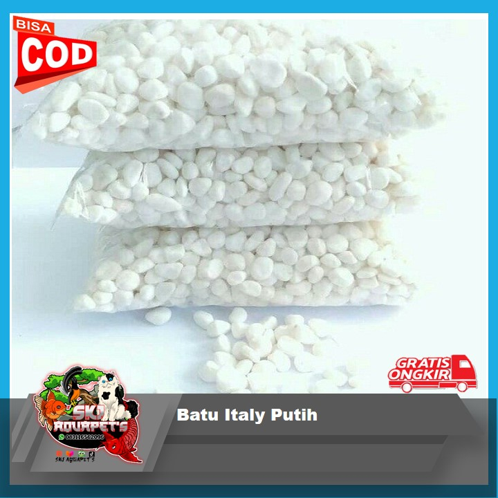 Batu putih batu itali batu salju putih batu hias akuarium taman 500 gr