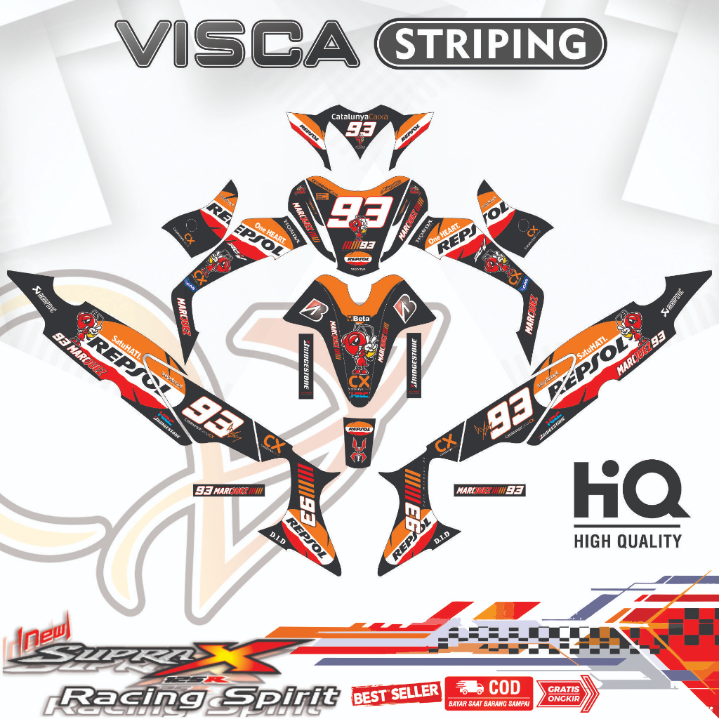 Decal Supra X 125 R Full Body - Stiker Supra X 125 R Keren - Striping Supra X 125 R Variasi - Decal 