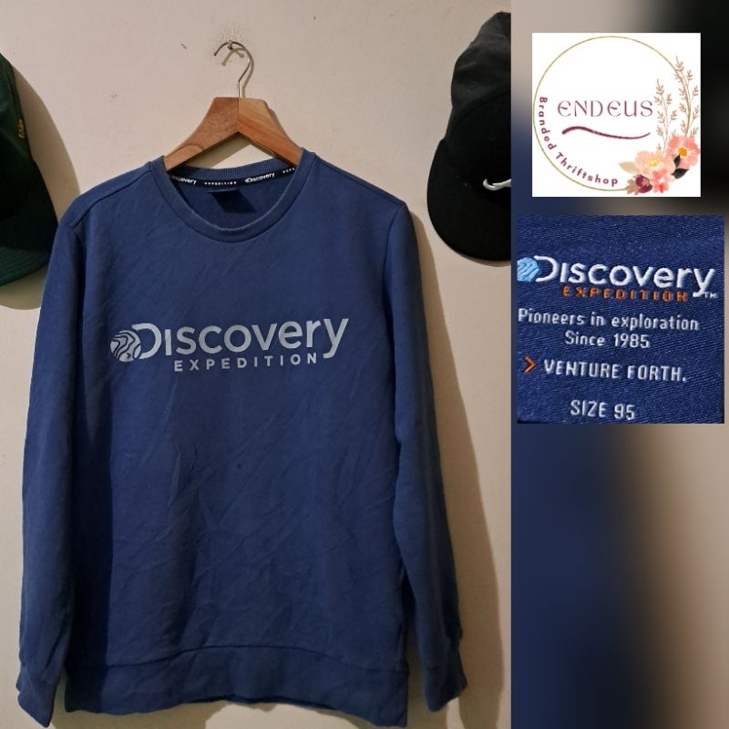 SWEATER CREWNECK DISCOVERY EXPEDITION SIZE L WARNA BIRU