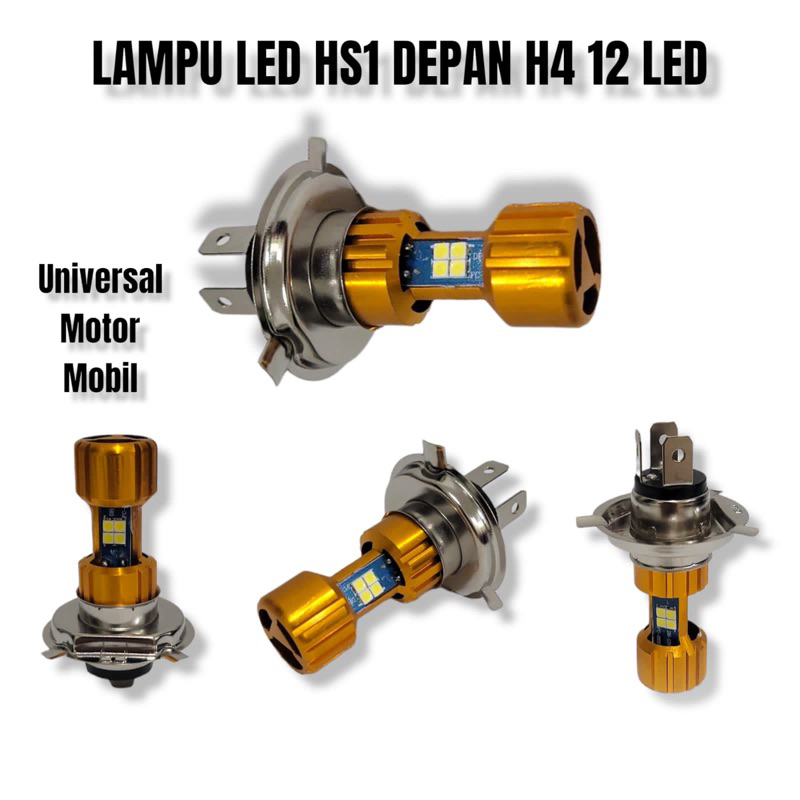 Lampu Depan Motor Bohlam 12 Led Hs1 H4 12Volt 35/35 Watt  Buat Vixion,Bison,Scoopy,Cb150r,Cbr150r,