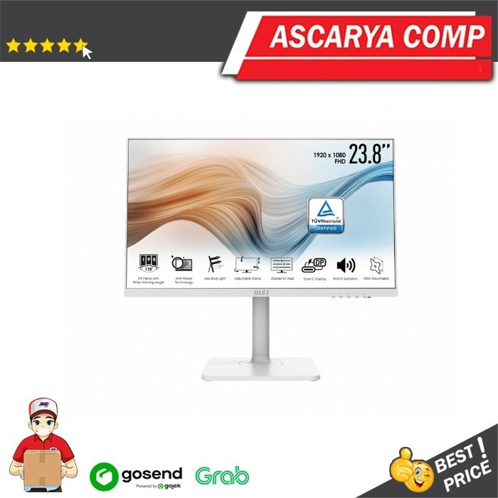 Monitor MSI Modern MD241PW - 1080P 75Hz Full HD 24&quot; Inch - WHITE