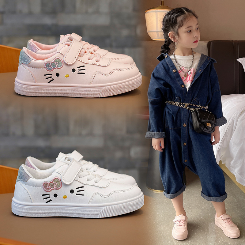 1001 IMPORT Sepatu Sneakers Anak Perempuan HK Glitter Hello Kitty