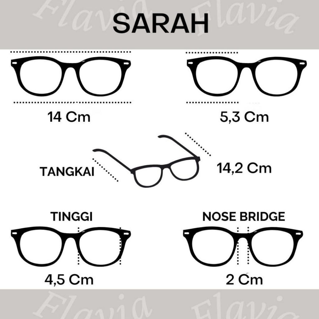 Flavia Eyewear - Kacamata Sarah Square Acetat (custom minus, photochromic, blueray, bluechromic dan photobrown)