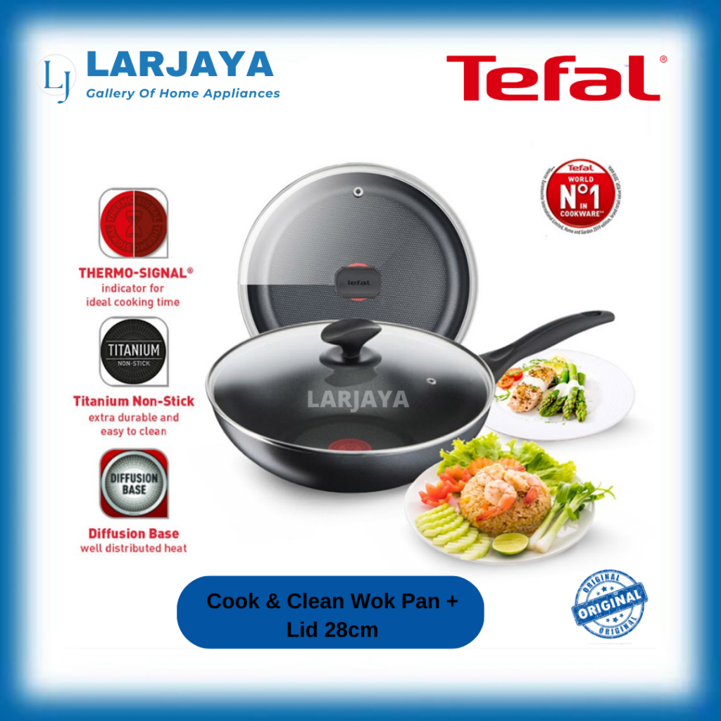 TEFAL WOKPAN 28 CM + LID COOK & CLEAN