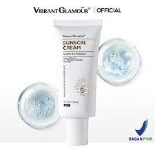 VIBRANT GLAMOUR Krim Tabir Surya Pemutih 50g Efek Pemutih Ganda Perlindungan Matahari Tabir Surya untuk Wajah dan Tubuh