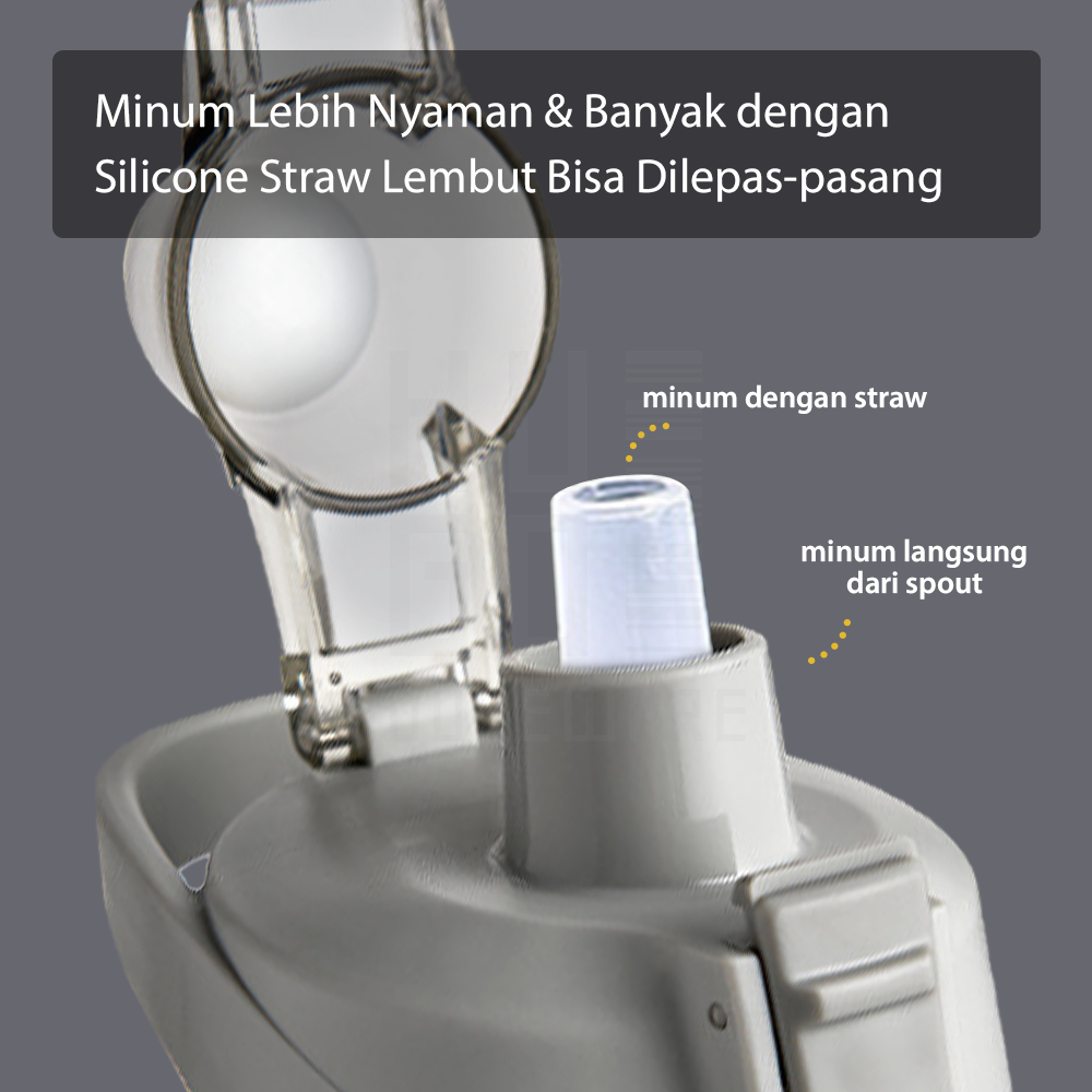 HUGO Botol Minum 1 Liter Tutup Flip Botol Air Motivasi 1000ml Premium Anti Bocor BPA FREE