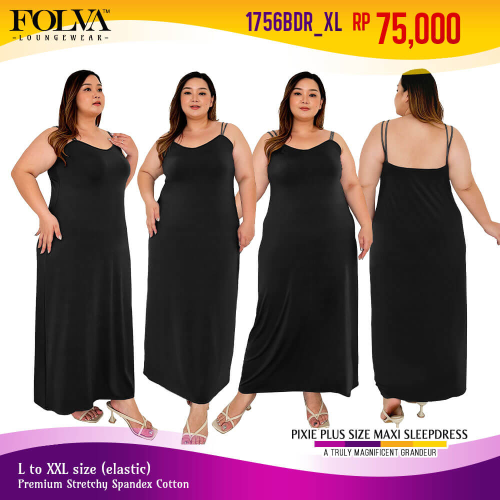 Folva Dress panjang Daster spandex baju tidur big size