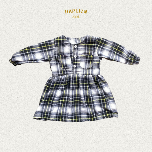 Dress Anak Flanel Atasan Perempuan Lengan Panjang 1 - 6 Tahun | Haplion Kidswear