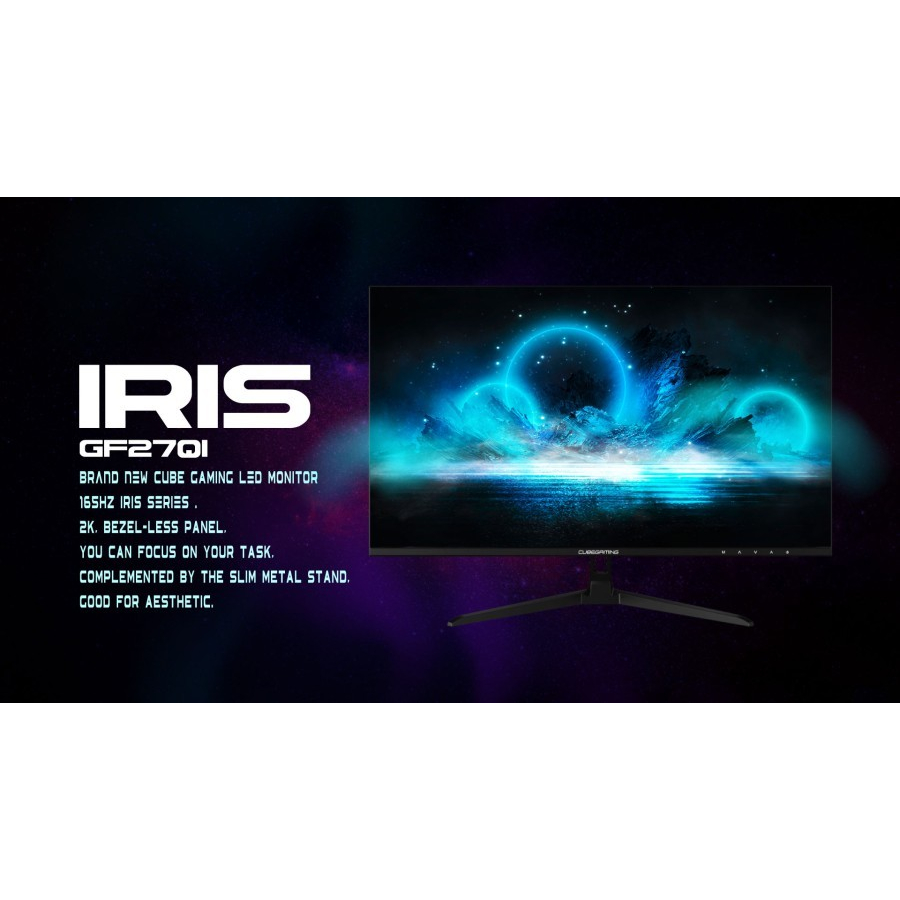 Monitor CUBE GAMING IRIS 27&quot; GF27QI QHD 165Hz G-SYNC -Minus Dead Pixel