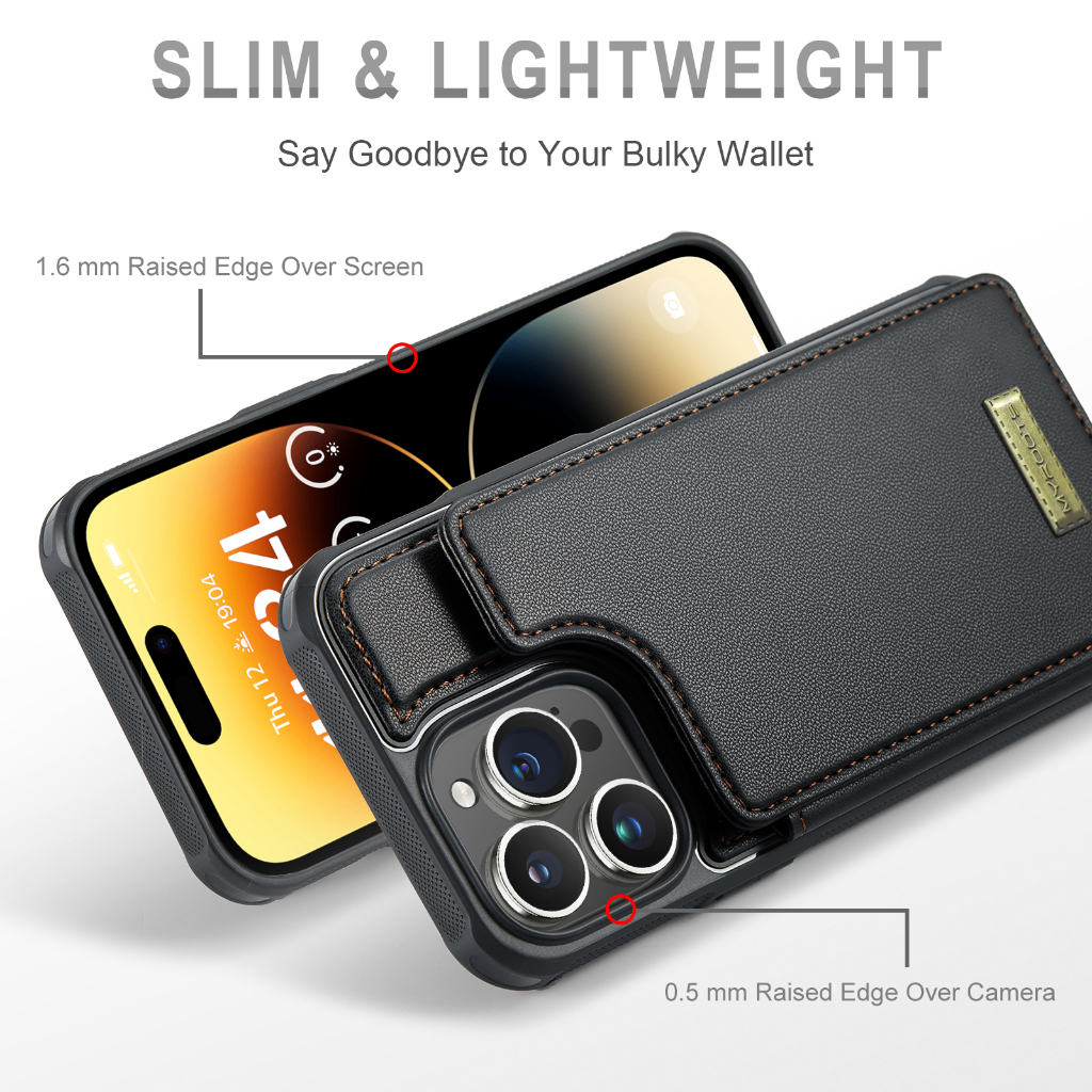 Leather Back Cover Card Slot Case RFID MR-C22 For Iphone 13 Pro Max 13 Pro 13 Holder Cover