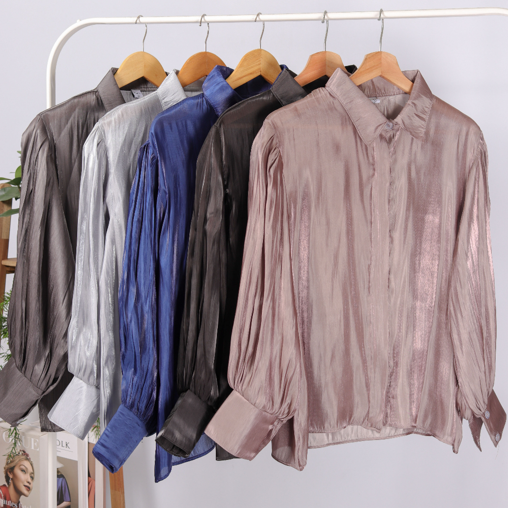 Neysha shimmer shirt wanita muslimah + tali  / atasan shimmer / baju shimmer