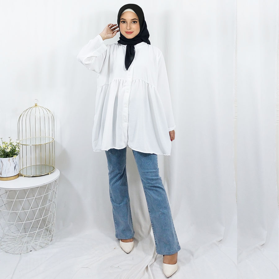 DELIA JUMBO OVERSIZE TUNIK BLOUSE MATT CRINGKLE KATUN PREMIUM AIRFLOW GL FASHION