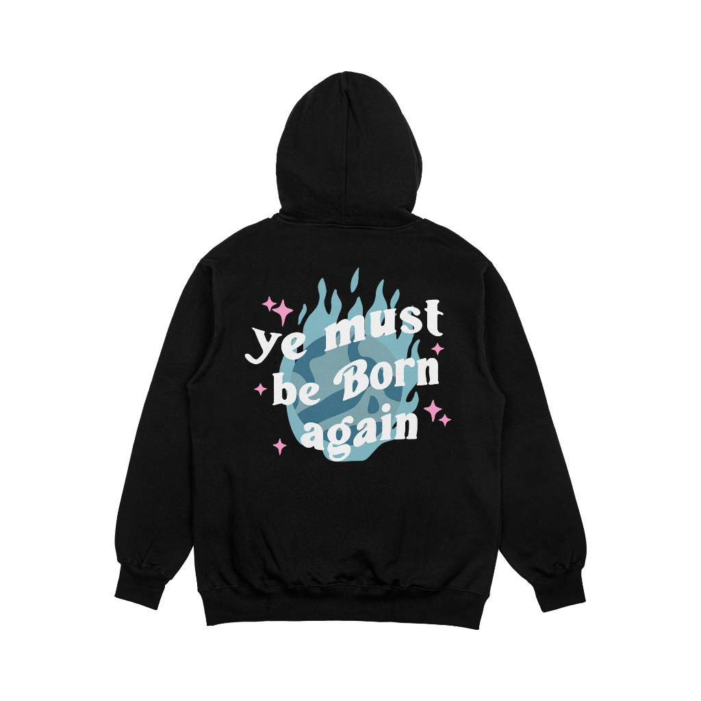 HHSCO - Hoodie Unisex Hitam Ye Must Be Born Again