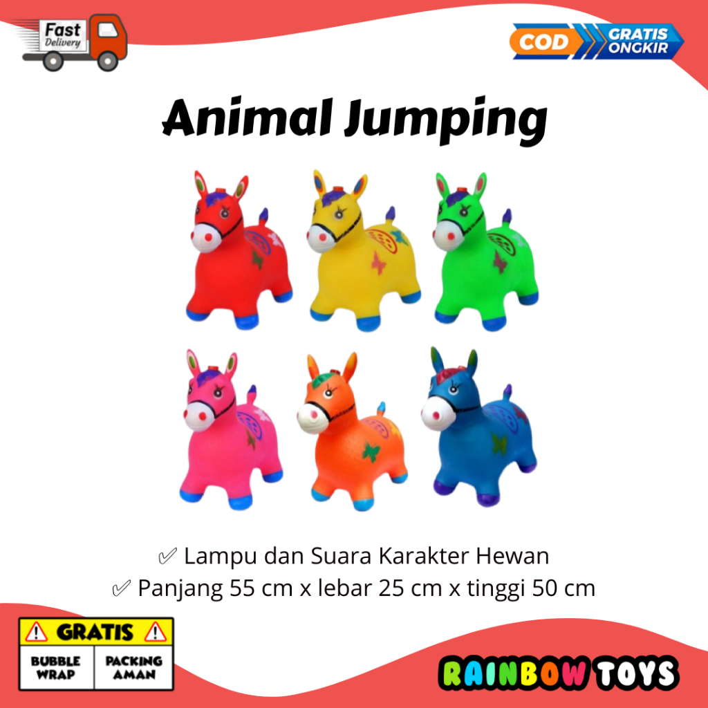 Kuda Karet Animal Jumping Mainan Kuda Kudaan Anak Laki Perempuan 389