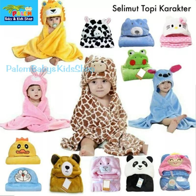Selimut Bayi Topi Boneka Bulu Halus Lembut  Motif Lucu 8326
