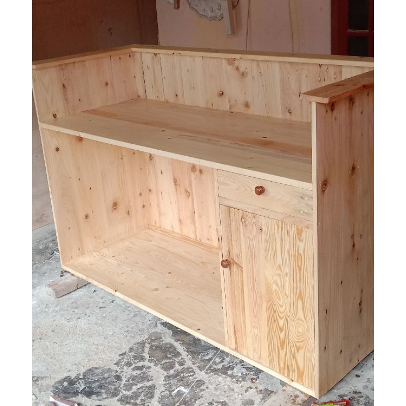 meja bar cafe meja kasir  kayu jati belanda