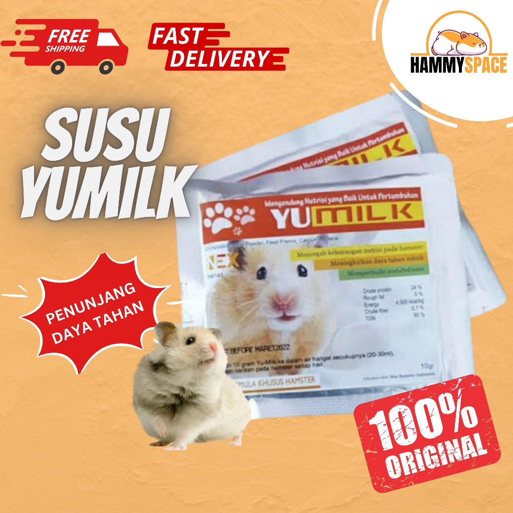 SUSU HAMSTER YUMILK / SUPLEMEN PERTUMBUHAN HAMSTER / SUSU BAYI HAMSTER / SUSU HAMSTER MENYUSUI